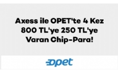 Opet'te Axess ile Yakt Almlarnda 250 TL ChipPara Hediye