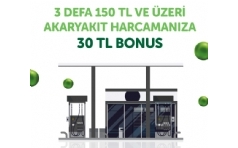 Bonus American Express ile Akaryakt Harcamalarnza 30 TL Bonus Hediye