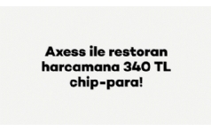 Axess ile Restoran Harcamalarnza 340 TL ChipPara Hediye