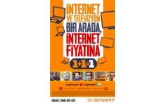 D-Smart'ta  nternet ve Televizyon Bir Arada stelik nternet Fiyatna