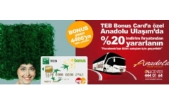 TEB Bonus ve TEB Worldcard ile Anadolu Ulam'da %20 indirim!