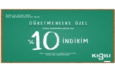 Kil'dan retmenler Gn'ne zel Ekstra %10 ndirim