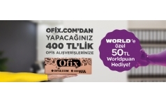 Ofix.com'da World'e zel 50 TL Worldpuan Hediye