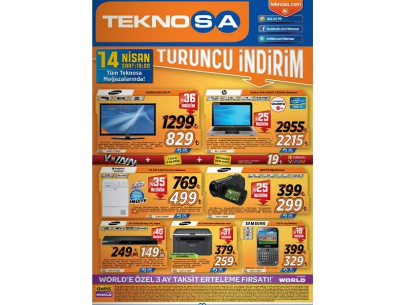 Teknosa 14 Nisan Turuncu ndirim - 2