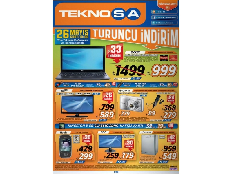 Teknosa Turuncu ndirim 26 Mays 2012