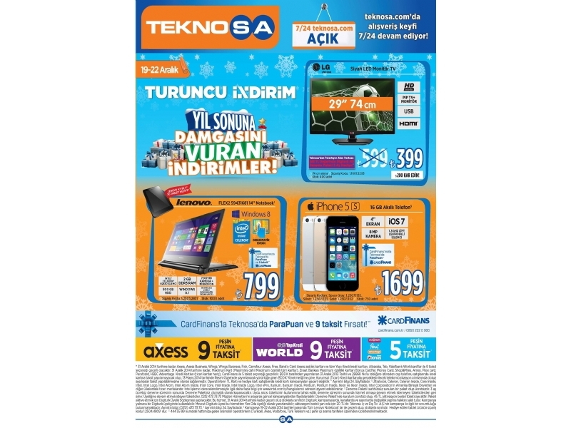 Teknosa Turuncu ndirim 19 - 22 Aralk - 1