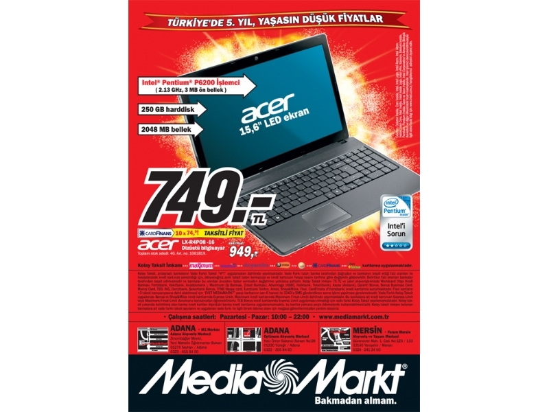 Media Markt  2 - 5 ubat 2012 Adana ve Mersin ndirimleri