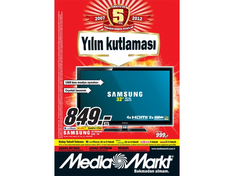 Media Markt  2 - 5 ubat 2012 Adana ve Mersin ndirimleri